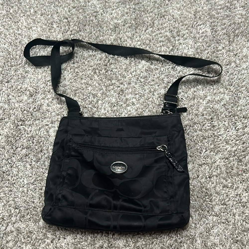 Coach nylon crossbody bag black
